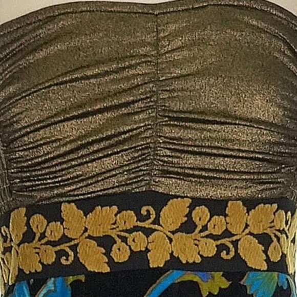 Vintage Free People Lost In Paradise Metallic Velvet Mini Dress Valentines SZ 2 - Picture 7 of 16